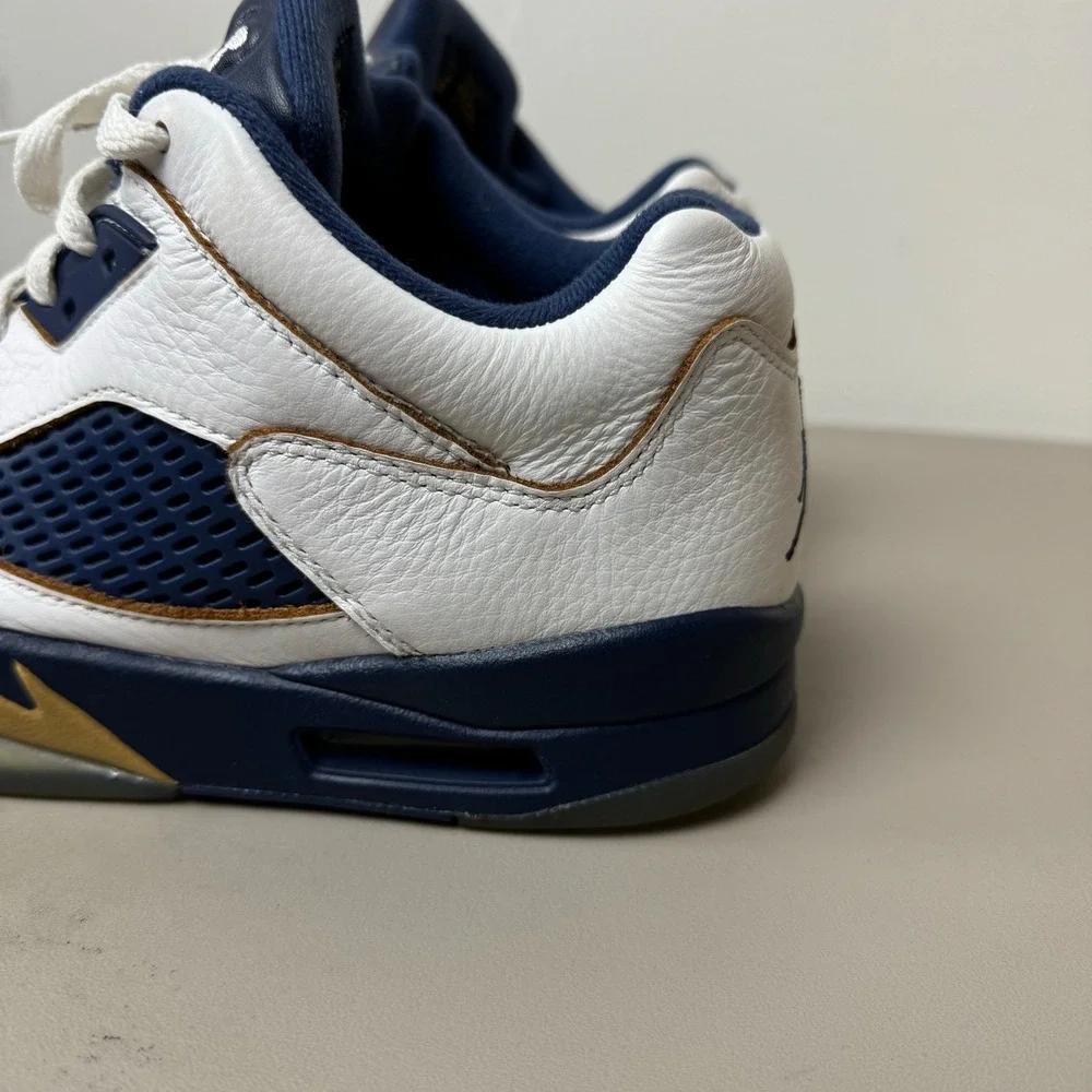 Nike Air Jordan 5 Retro Low Men 8.5 Dunk From‎ Above Shoe Sneaker White Blue